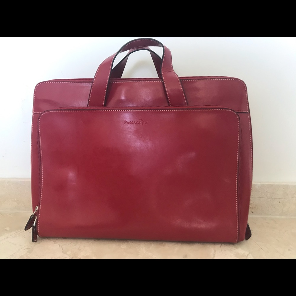 Red laptop bag